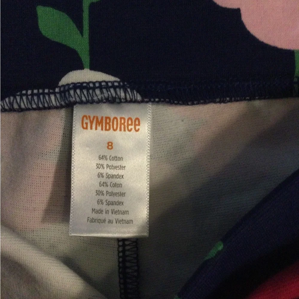 Gymboree Navy Floral Leggings - Red, Pink, and White
